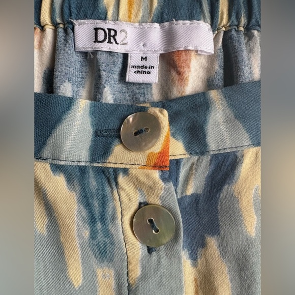 Anthro DR2 Boho Rayon Midi Skirt w Ikat Pattern, Button Front & Patch Pockets - Picture 9 of 10